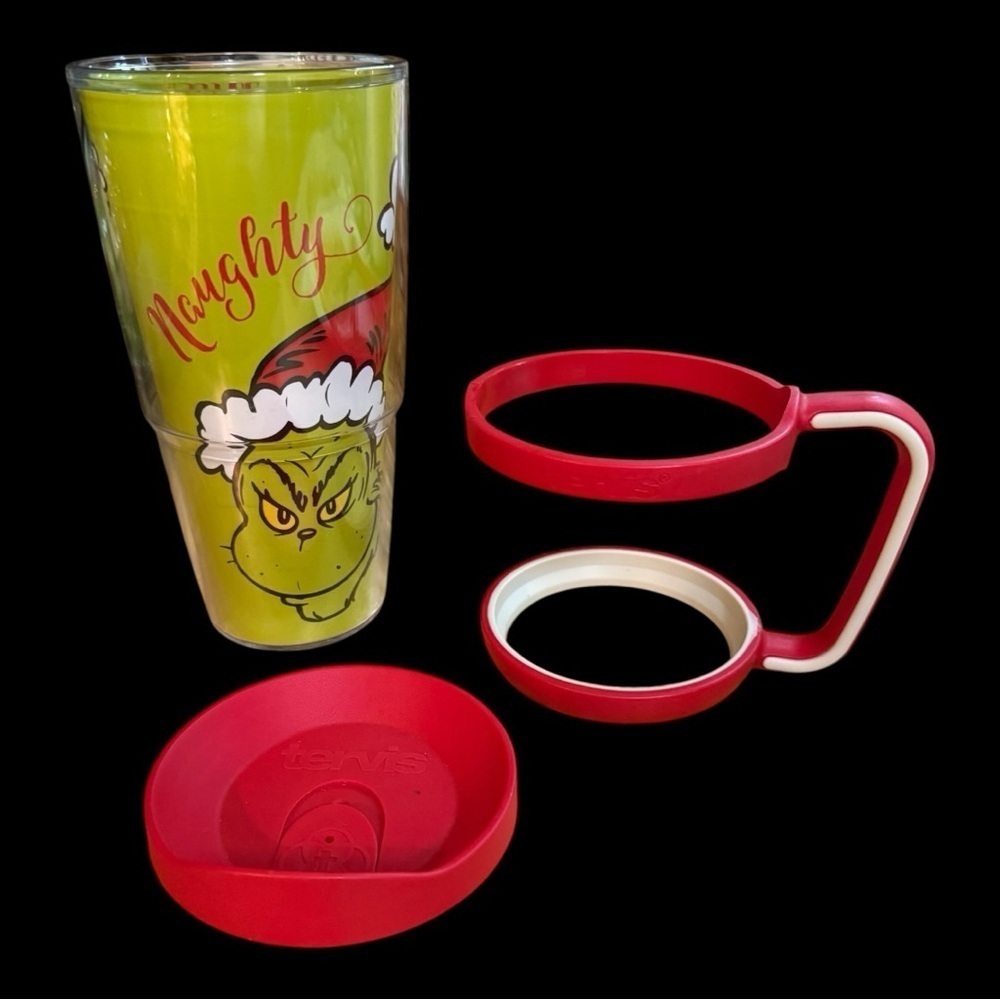 Grinch "Naughty or Nice" 24 oz Tervis Tumbler W/Lid and Removable Handle - NWOT - Picture 4 of 5